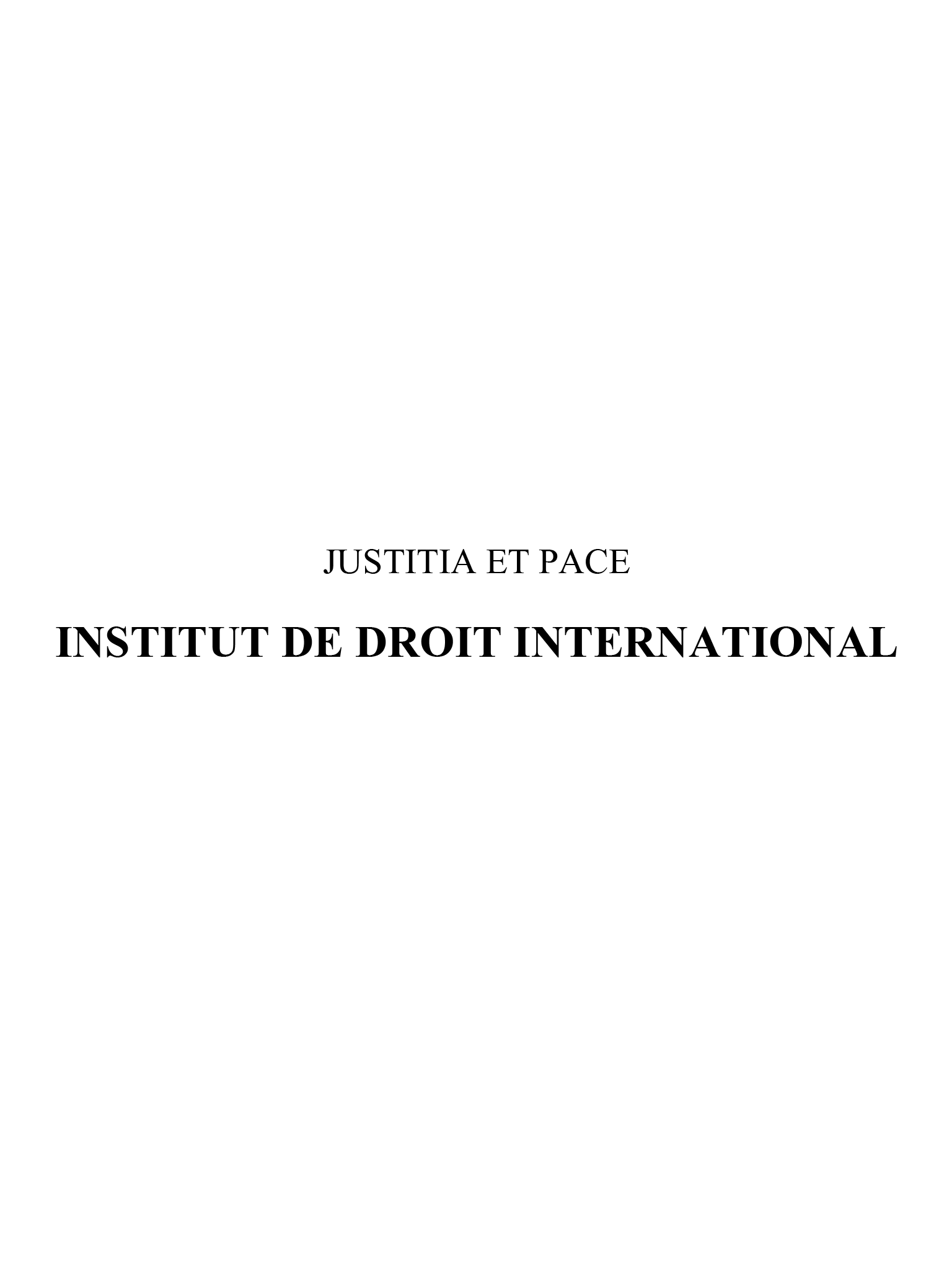 The Institute of International Law